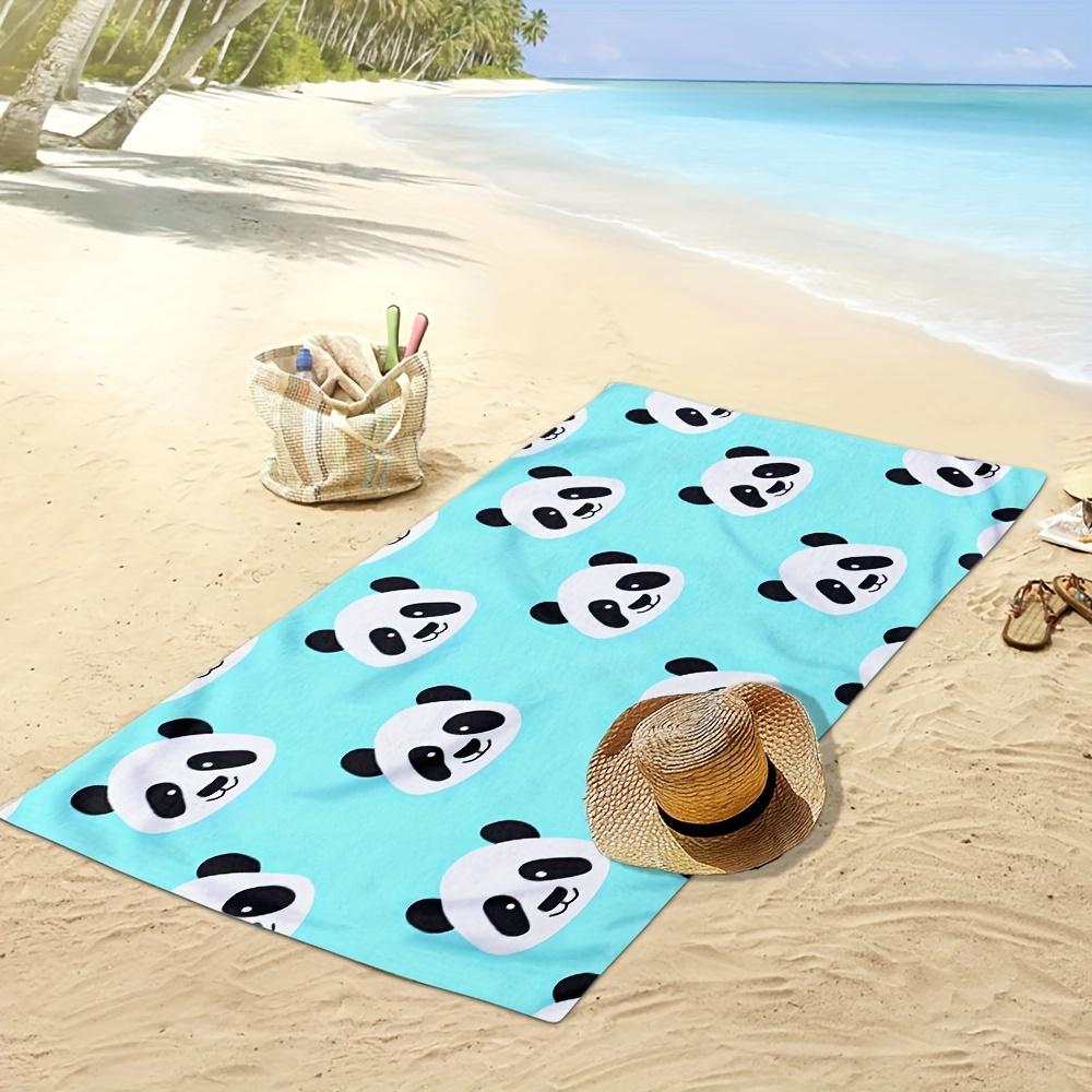 Süßes Panda-Gesicht Strandtuch Bedruckt Übergroß Schnelltrocknend Sandfreies Handtuch für Strand Pool Schwimmen Reisen Weiches Saugfähiges Handtuch Geschenk