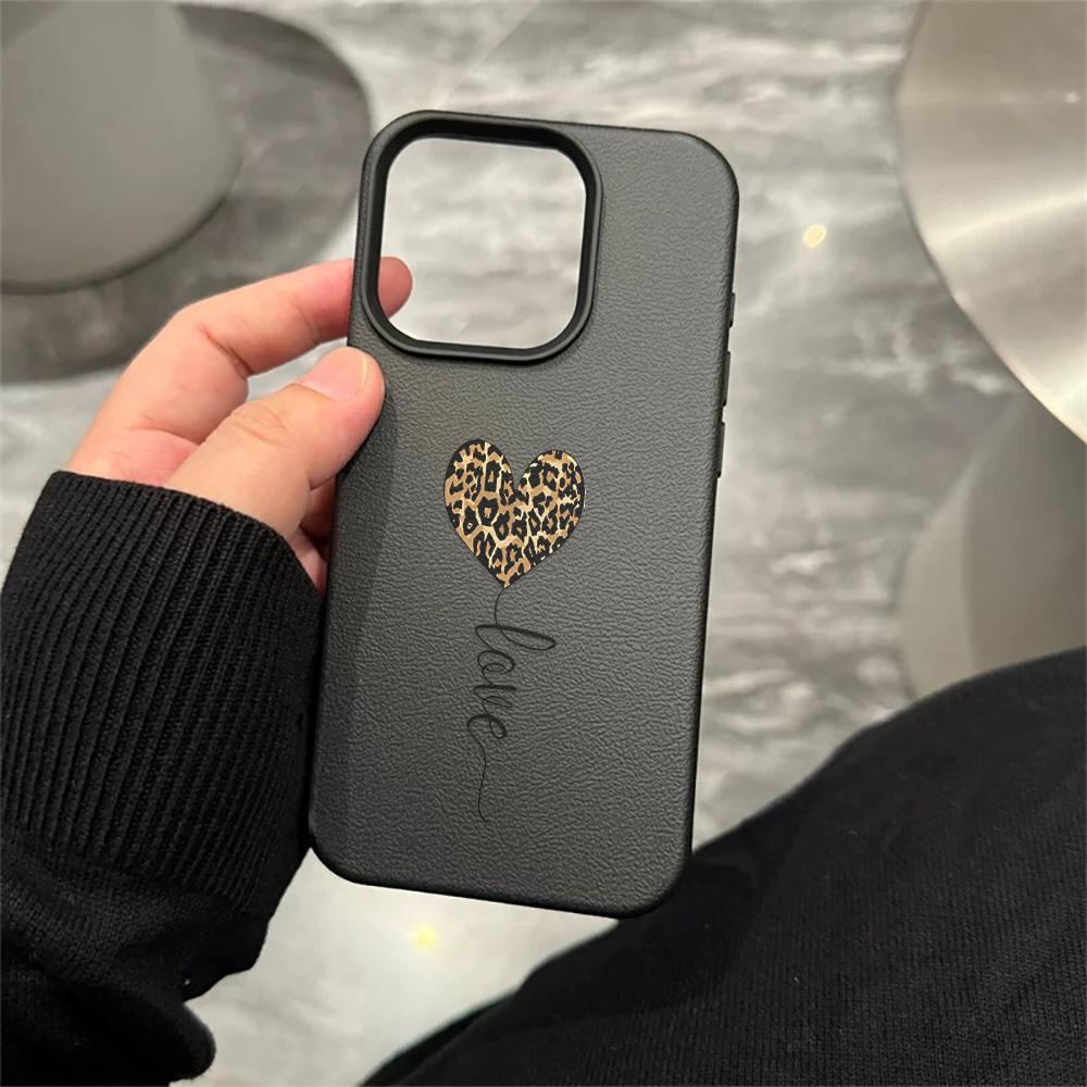 leopard print love Transparent Phone Case for iPhone 17E 16 16e 15 14 13 12 11 Pro Max 14 Plus 17 Air Cute Soft Case Cover