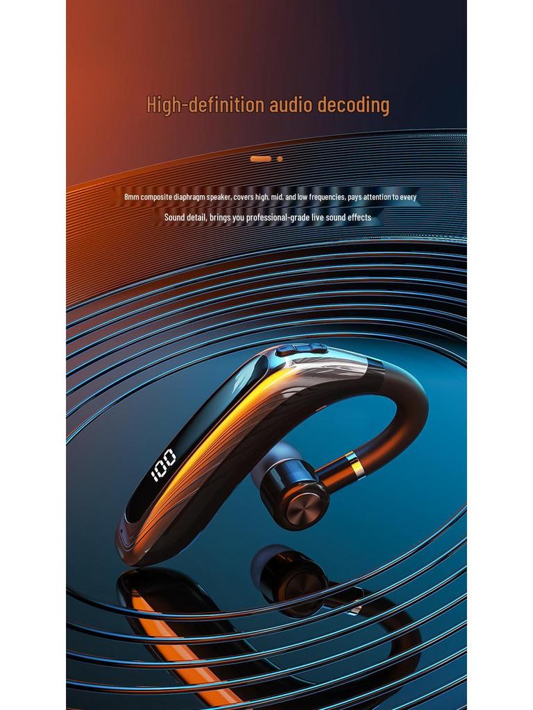 M80 Digital Display Ear-hook Bluetooth Earbuds: Long Standby for Sports & Running
