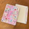For iPad 2021 9th case Swoosh Cloudy Pattern iPad Tri-fold TPU Case for iPad 2022 10th Air5 10.9 mini6/5/4 with pencil holder
