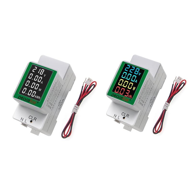 2025 New Peacefair PZEM-008 Din Rail Electricity Digital Power Energy Meter Watt Kwh Wattmeter Monitor Ammeter Voltmeter