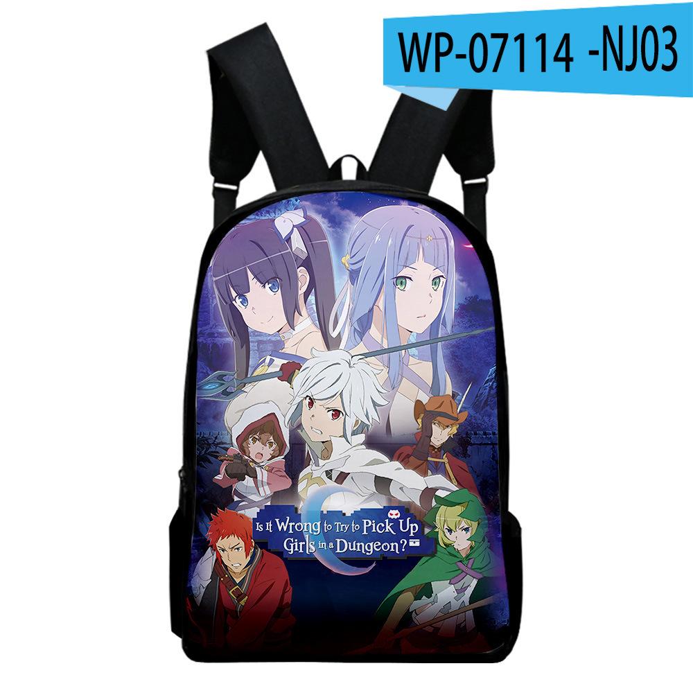 Classic Novelty Cool Danmachi Notebook Backpacks pupil School Bags 3D Print Oxford Waterproof Boys/Girls Laptop Backpacks