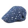 Peak Chasing Wolf Fashion Spring And Summer Ladies Print Denim Cap Casual Painter Hat Vintage Sunshade Beret