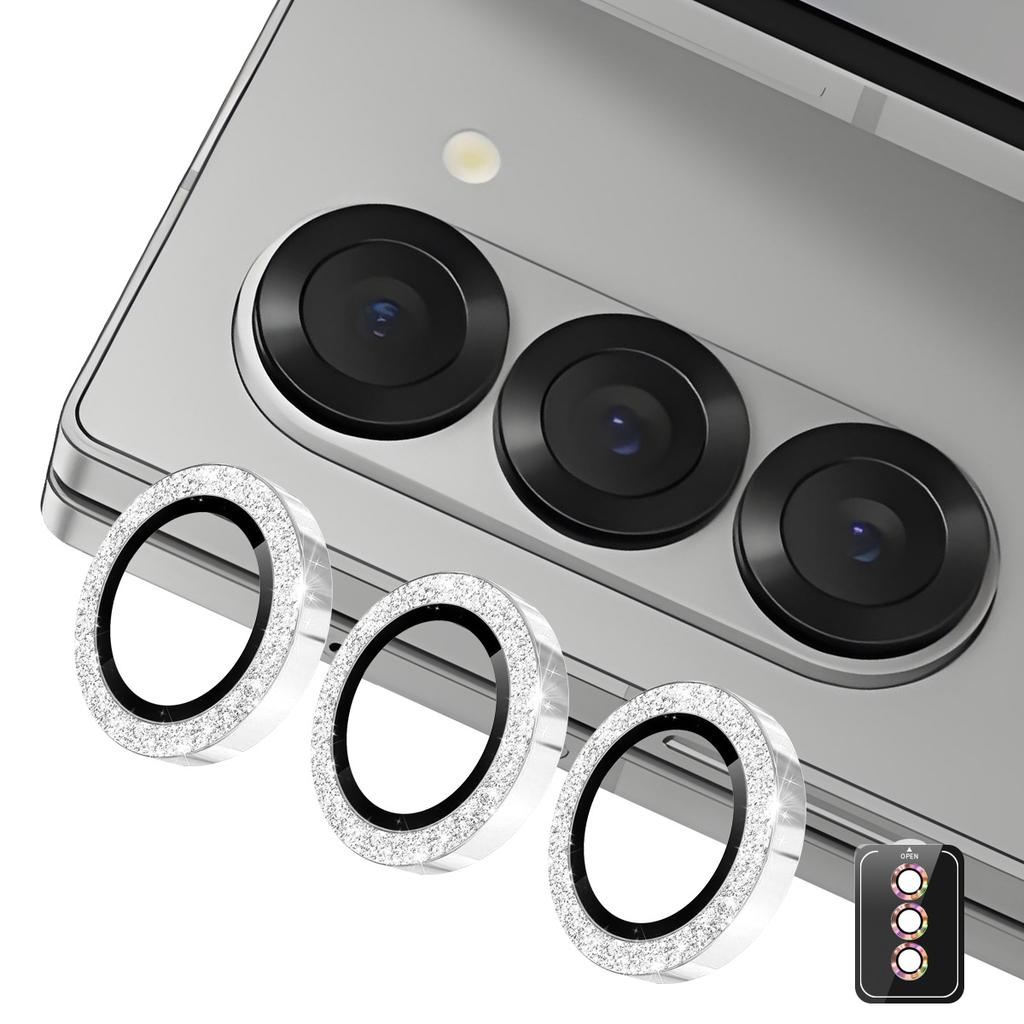 For Samsung Galaxy Z Fold5 5G Camera Lens Protector ENKAY Hat-Prince Glitter Decor Tempered Glass Lens Film