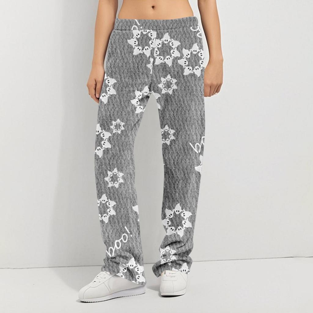 Anime Pajama Pants Sleepwear Casual Drawstring Elastic Waist Pants Comfy Straight Yoga Loose Trousers