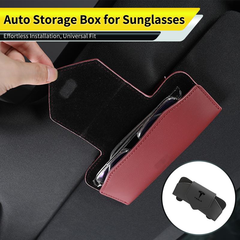 Car Valve Glasses Box Sun Visor Glasses Holder Sunglasses Case For Tesla Model 3 Y S X 2021 Roadster Cybertruck Juguete