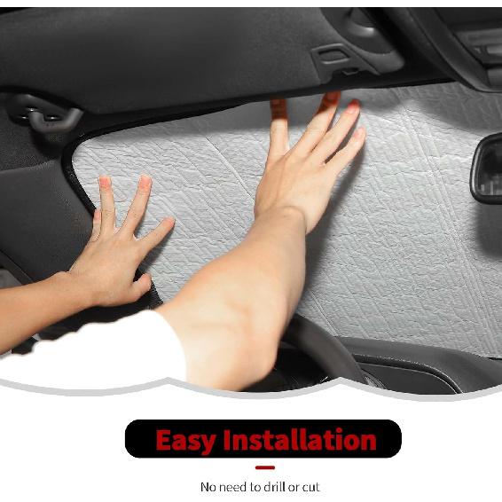 RT-TCZ Windshield Sunshade Sun Shade Heat Shield Window Sun Visor Mat for Dodge Challenger 2009-2024,US Flag