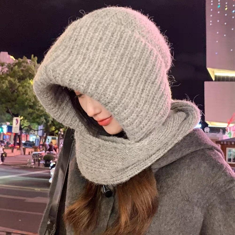 Warm Scarf Mask Integrated Hat Windproof Ear Protection Hat New Neck Warmer  Autumn and Winter