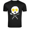 Fried Egg Skull T-Shirt - Funny Breakfast Skull Graphic Tee