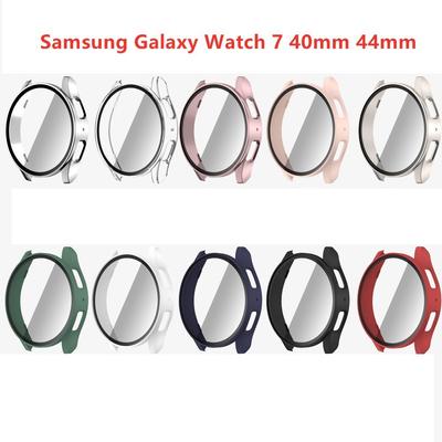 Twarda obudowa dla Samsung Galaxy Watch7 40mm 44mm Pokrowiec ochronny Szkło hartowane Folia ochronna Etui dla Samsung Galaxy Watch 7 Akcesoria