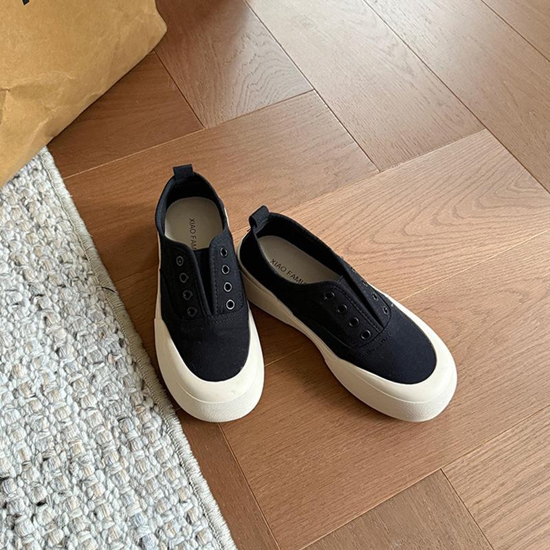 Low-top Canvas Shoes for Women's New Summer Lazy One-pedal Shoes Versatile Platform Casual Board Shoes for Women