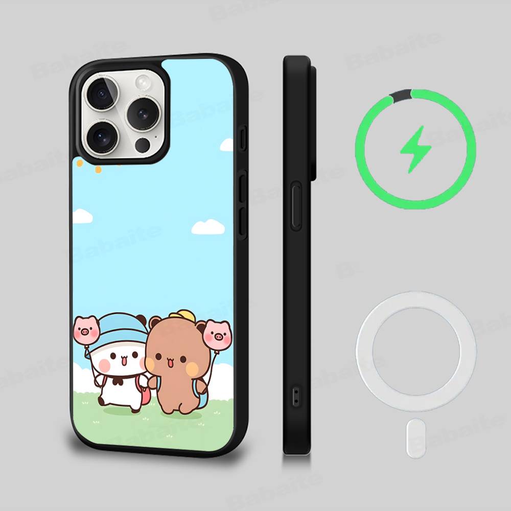 BUBU DUDU Cartoon Magnetic Matte Phone Case For IPhone 16 17 15 14 13 12 11 For Magsafe Wireless Charge Cover