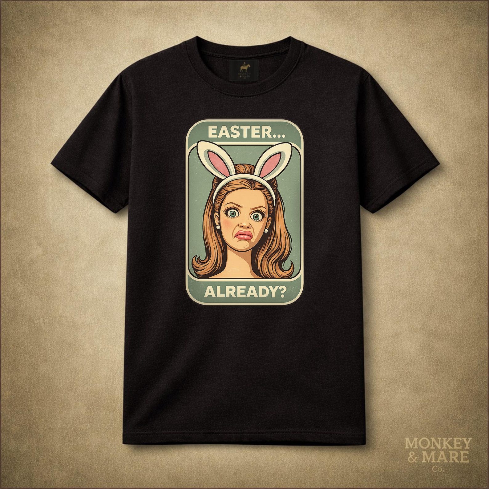 Doll Face Bunny Shirt, Easter Already, Funny Easter Meme Graphic Tee M