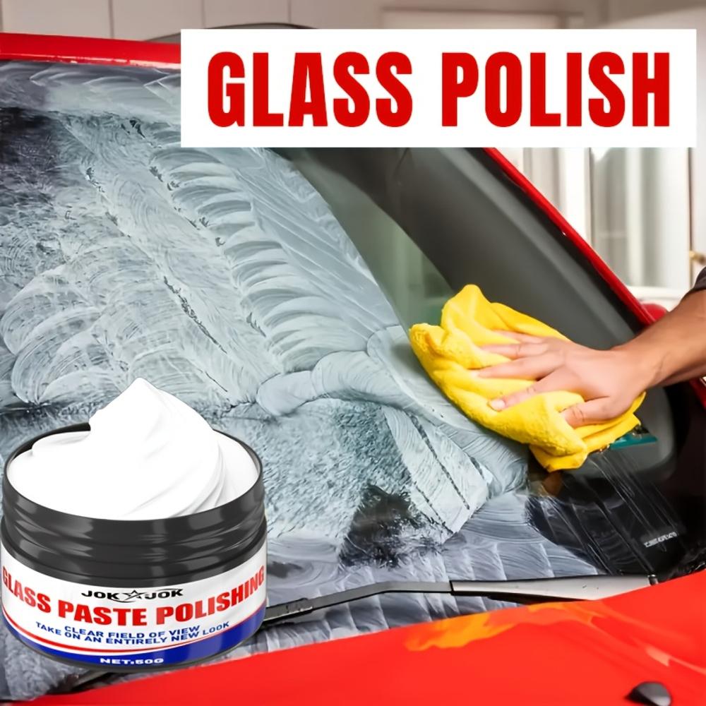 Car Polishing Cream, Windshield and Rearview Mirror Refinisher, Removes Fine Scratches for Clearer Transparency. Suitable for Wi