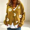 Cross2026 Women's Christmas Abstract Floral Casual Cardigan Sweater