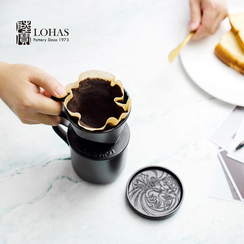 Lu Bao Beautiful Time Ceramic Coffee Set with Drip Pot
