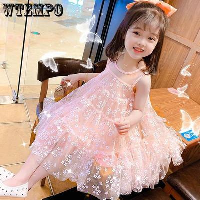 Vestido de niña de verano Falda de niña de 12 años Falda de niña Vestido de princesa para niña de 7 años Vestido dulce de lentejuelas de corte A