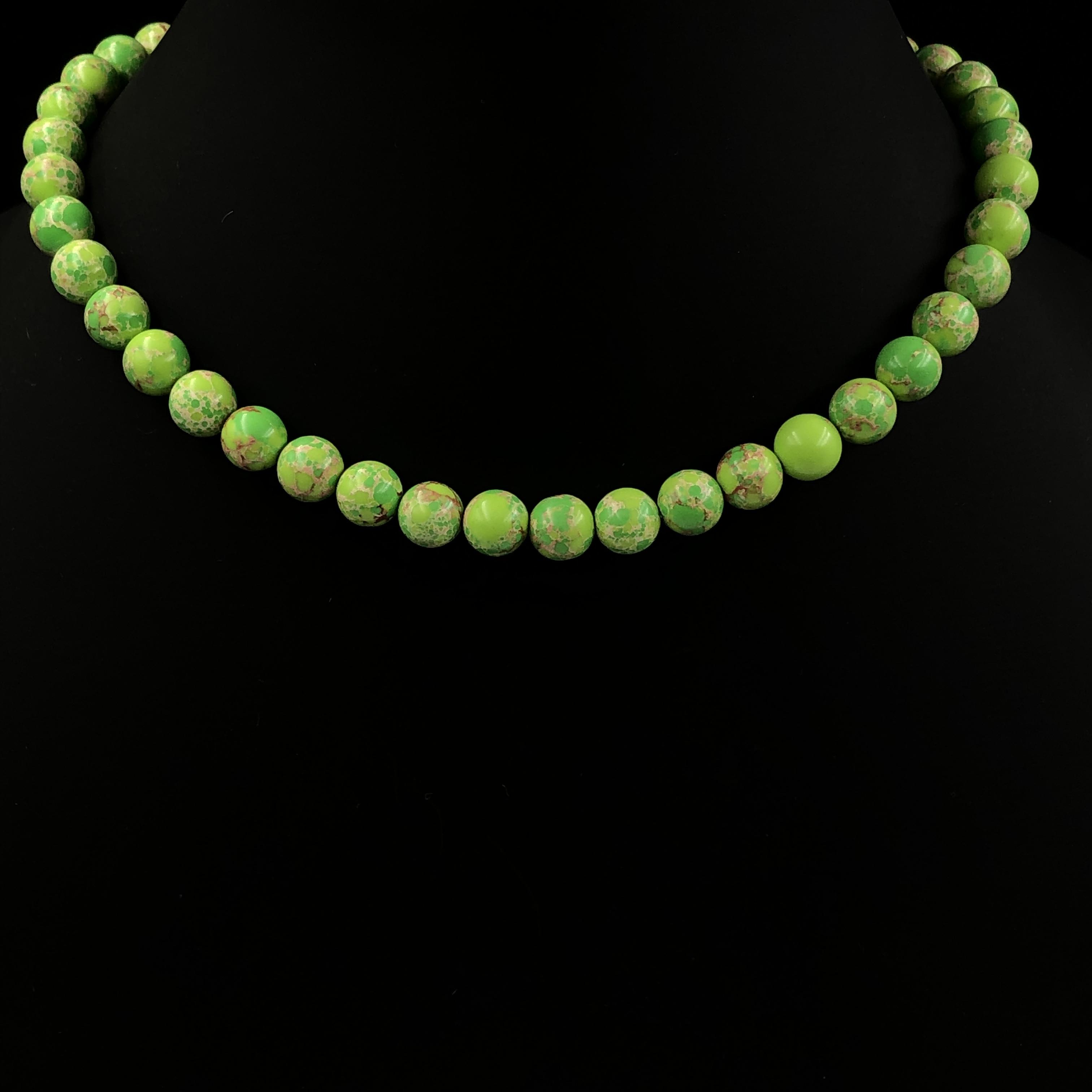 8 мм Натуральный Зеленый Медно-Бирюзовый Камень Бусина Женские Украшения Ручной Работы Чокер Бусины Ожерелье 17-20  В Подарок 8BN-75