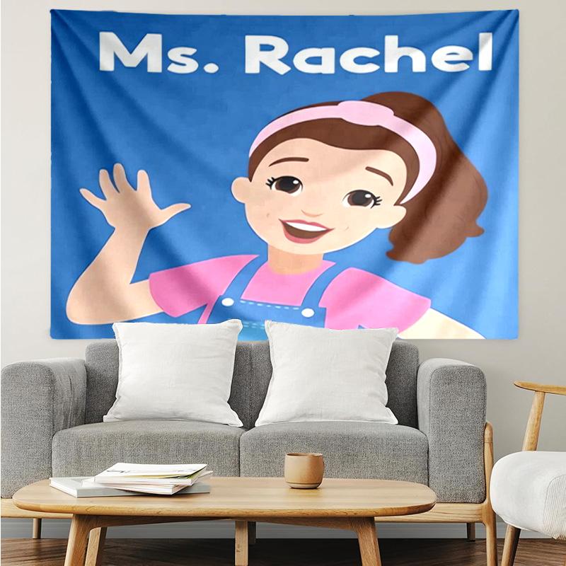 Ms. Rachel Educational Adventures Tapestry for Bedroom Aesthetic Classroom Tapestries Wall Hanging for Living Room Dorm Office,Ideal Creative Gift
