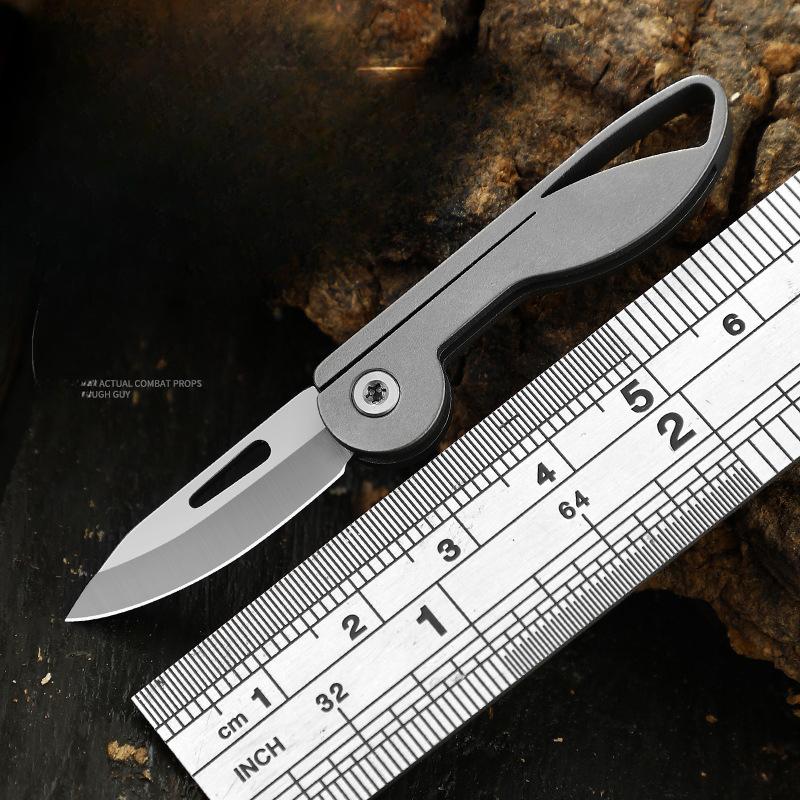 Titanium Alloy Knife Mini Folding Knife Portable Edc Key Chain Portable Knife Pendant Letter Express Knife Folding Knife.
