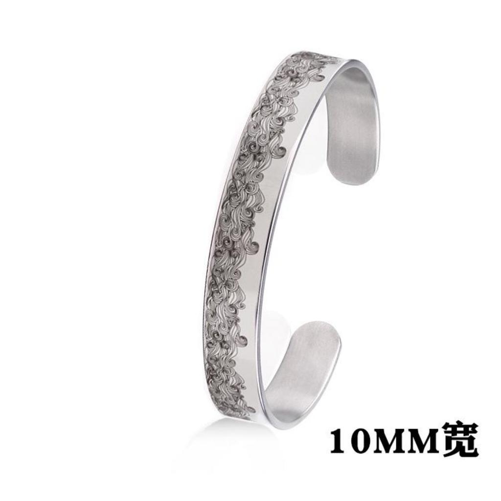 New Classic Simple Men Bracelet Open Adjustable Glossy Stainless Steel Bracelet BR1133