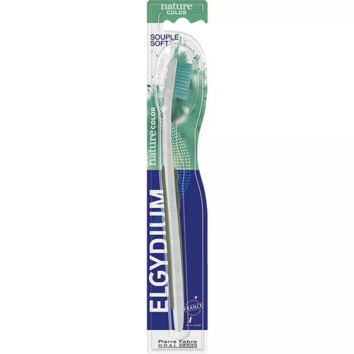 Toothbrushes-Elgydium Nature Color Soft Adult Toothbrush (Color : Yellow)