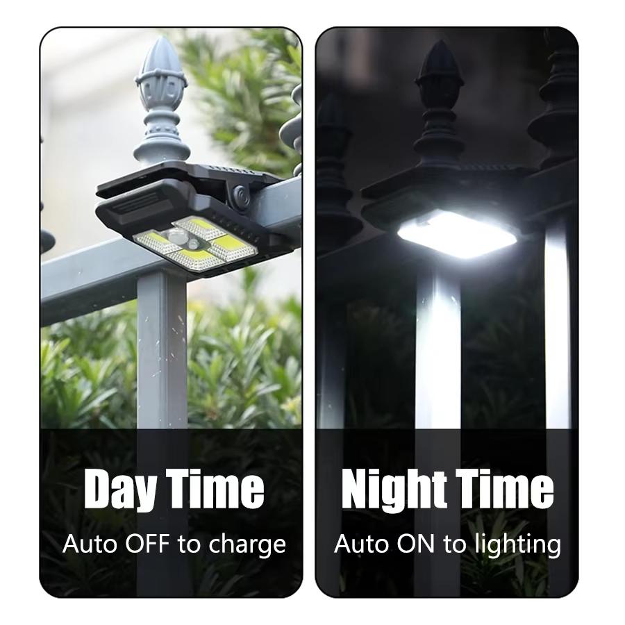 LED Solar Clip Light Portable Waterproof Body Sensor Lamp Courtyard Garden Lamp Patio Home Wall Lights For Outdoor Camping