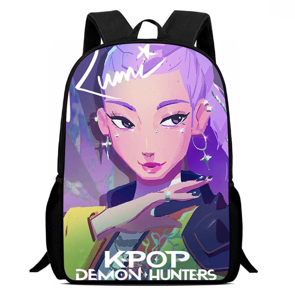 Printed Witch Hunters Student School Bag, Cartoon K-Pop Backpack Lightweight Casual 123Rd Grade Male