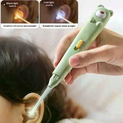Luminous Ear Spoon Set Ear Wax Removal Cleaning Tweezers LED Light Earpick Nose Clip Children Adults Ear Cleaning Tools