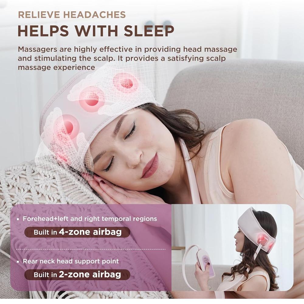 1set Head Massager Scalp,Rechargeable Massager Airbag for Head,Electric Percussion with Portable Design for Deep Relaxation