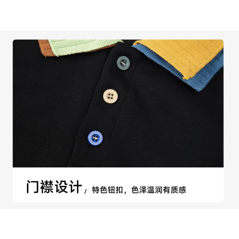 Men's Oversized Color Block Collar Long Sleeve Polo Shirt, Drawstring Hem Casual Top with Contrast Buttons, Streetwear Sweatshirt