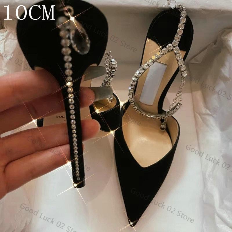 

Мода 2025 Туфли на высоком каблуке Женские туфли-лодочки с открытой пяткой Летний новый стиль Средний каблук Модные сандалии С открытой пяткой Остроносые туфли 42