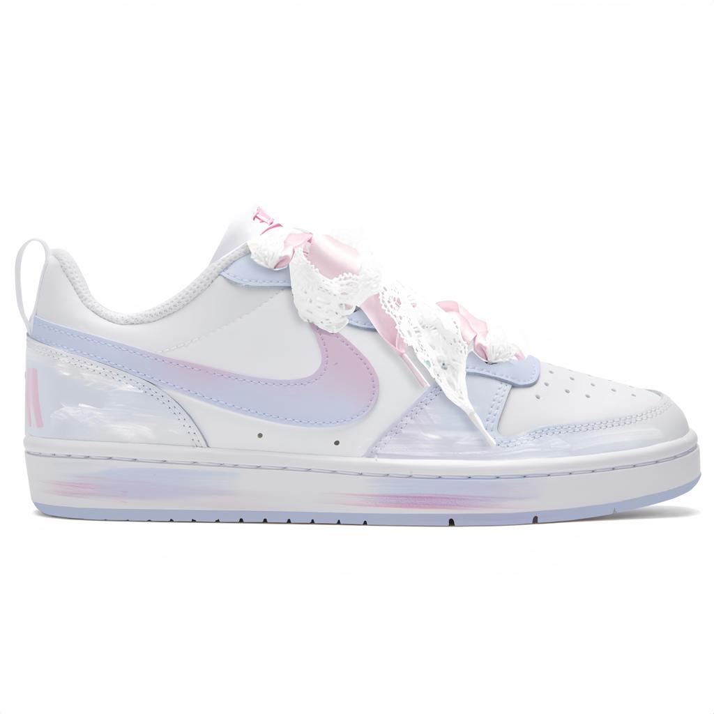 Nike Court Borough Sweetheart Baby Low top Skateboard Shoes Women's Blue Pink BQ5448-100(Team376-)