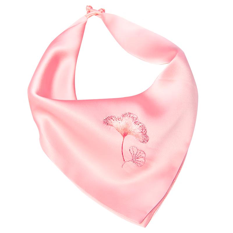 Zhi Jin Lou Mulberry Silk Ginkgo Embroidered Square Scarf