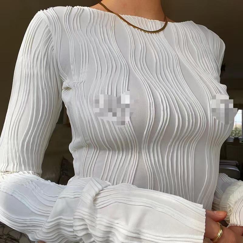 Hooded Long Sleeved Round Neck Slim Fit Women's T-shirt