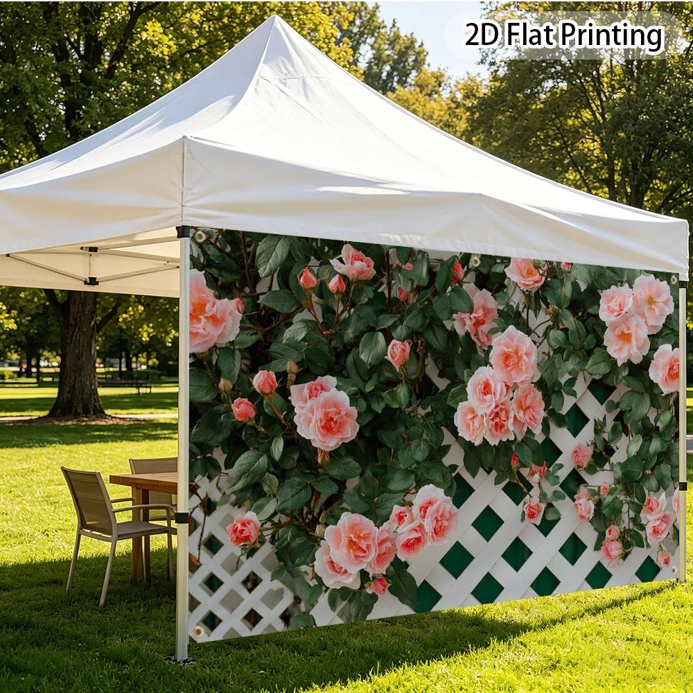1Pcs Sunshade Pink Roses Trellis Decoration Background Winter Backdrop Decorations For Photo Studio Photo Booth Christams Party