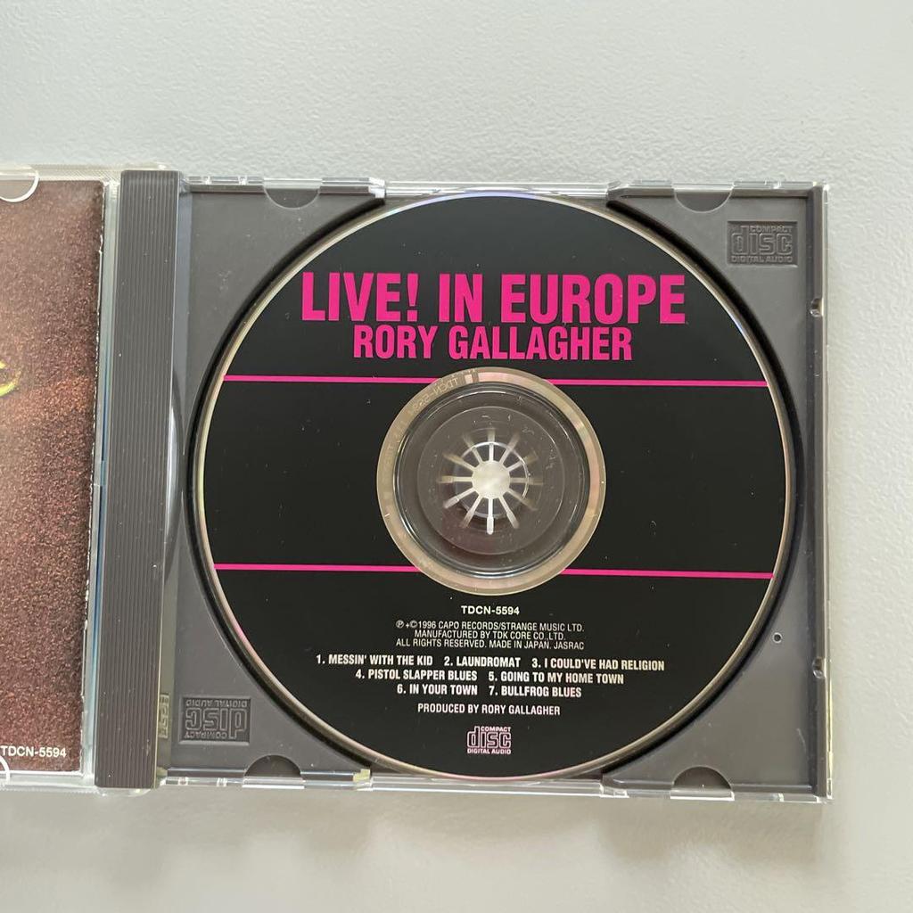 [USED] Rory Gallagher Japanese version old format CD no obi Live in EU.