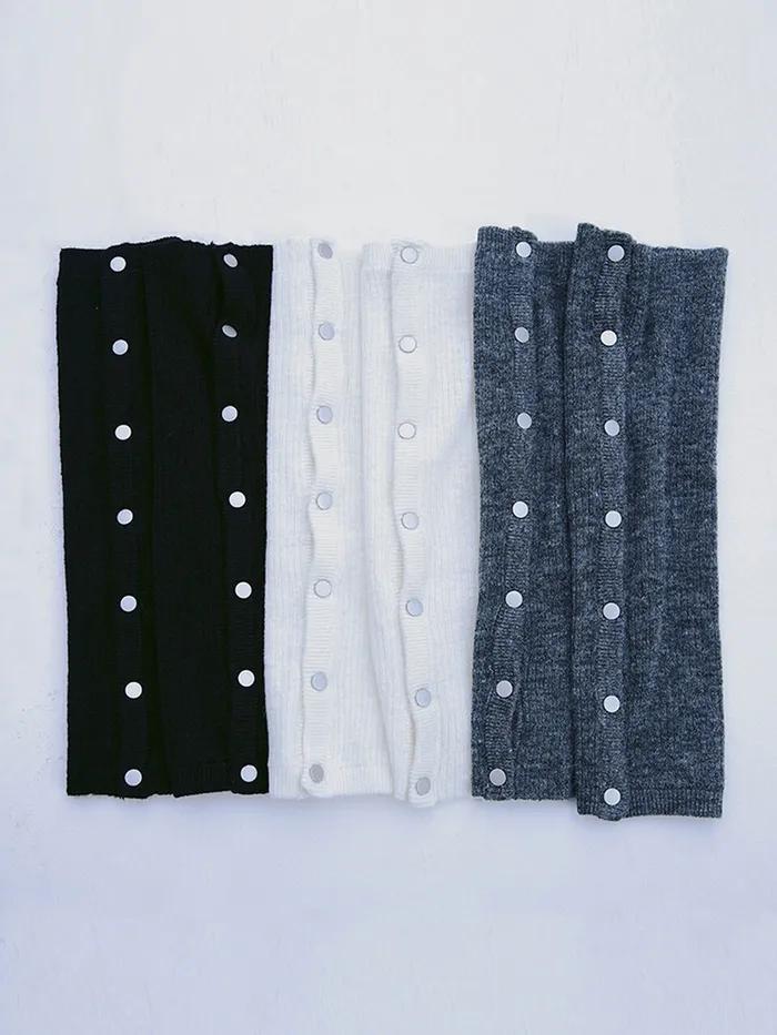 Snap knit leg warmers