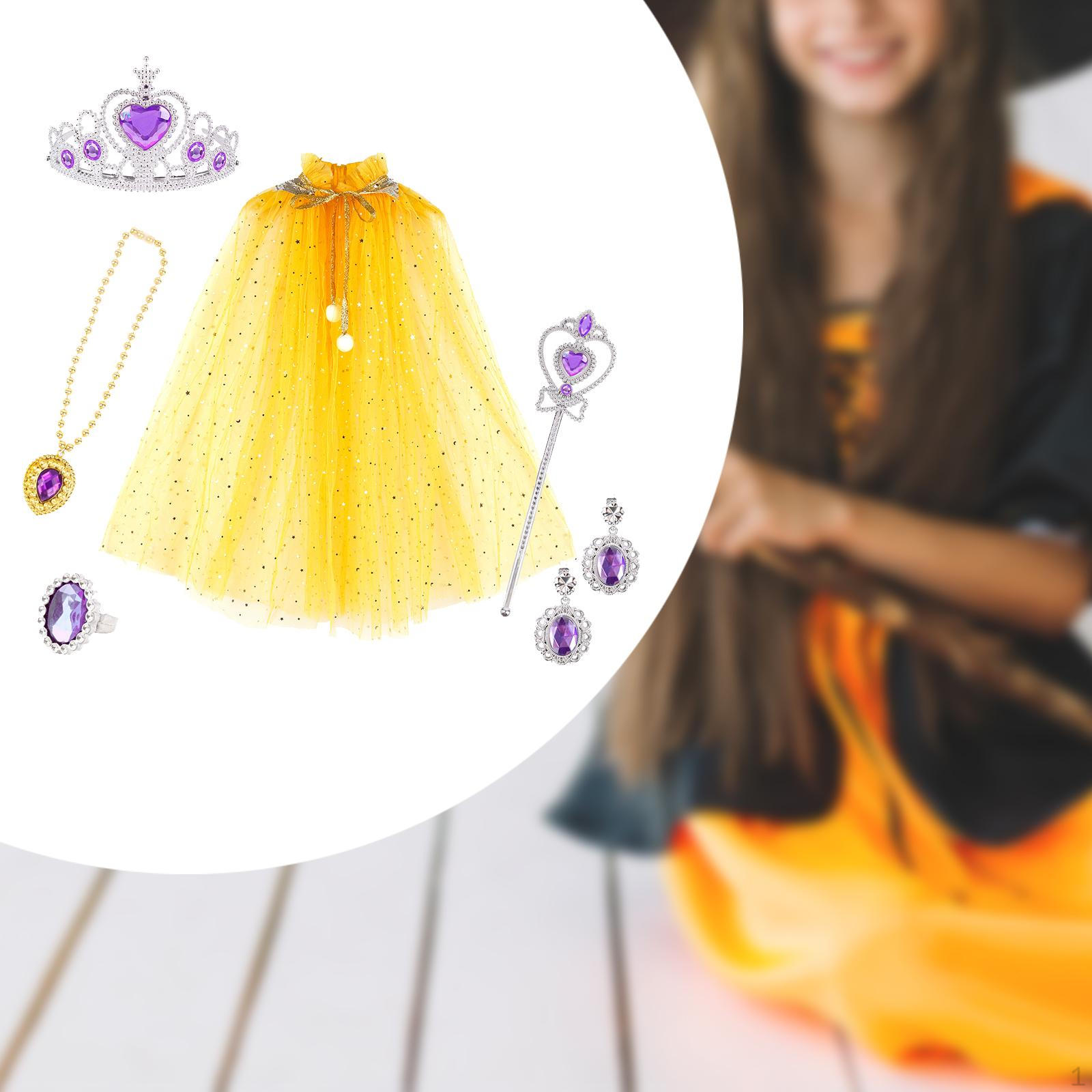 

Костюм принцессы для девочек, 7 предметов, нарядные плащи для подарка на день рождения жёлтый