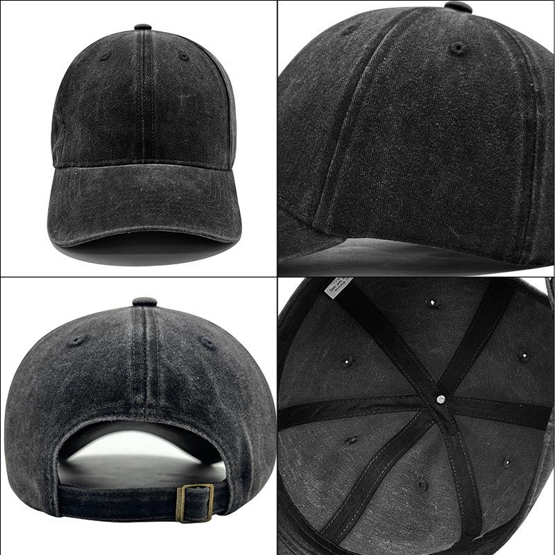 Pure Cotton Old Washed Baseball Cap Soft Top Solid Color Cap Sunshade Sunscreen Hat Embroidery