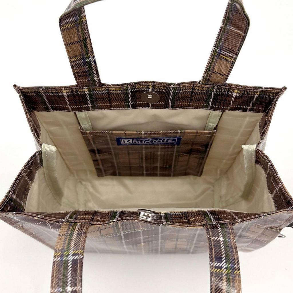 ROOTOTE Damen Kleine Laminierte Lunchtasche, EU Quadrat Laminierte-S, 3601 (360601 Grün prüfen)