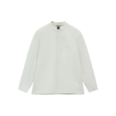 Li Ning X Jackie Chan Collaboration Kung Fu Series Solid Color Stand Collar Loose Long Sleeve Shirt Unisex Shirts Pearl-White ASHS051-1
