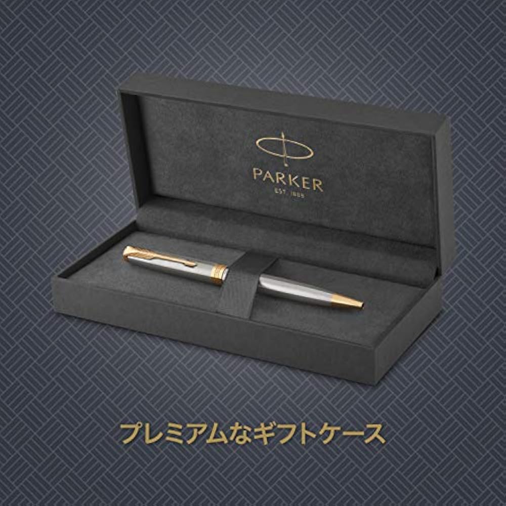 PARKER Parker Ballpoint Pen Sonnet Stainless Steel GT Medium, Permanent Imported in Gift Box 1950798