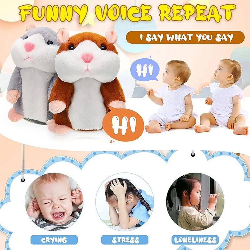 Sevimli Elektrikli Konuşan Hamster Peluş Oyuncak Konuşmayı Taklit Etmeyi Öğrenen Sallanan Peluş Bebek Oyuncakları Etkileşimli Peluş Hamster Oyuncakları Bebek Hediyeleri