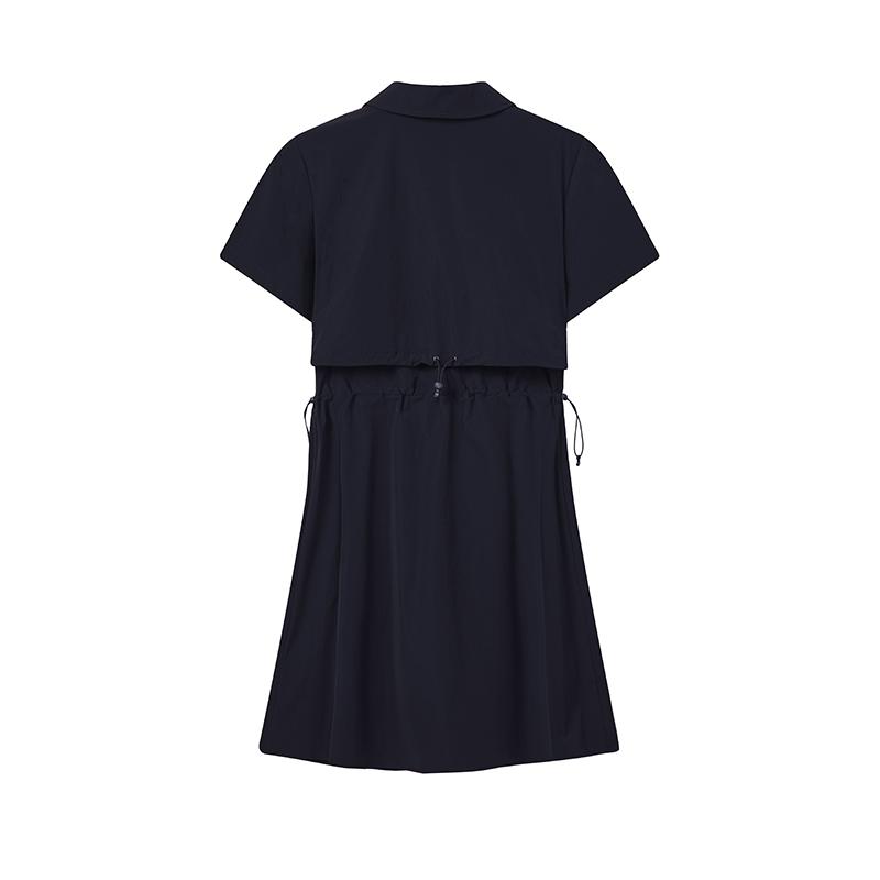 FILA Heritage Utility Skirt Simple Classic Retro Casual Fashion Versatile Comfortable Woven Short Sleeve Dress Women dresses F51W628301FNV