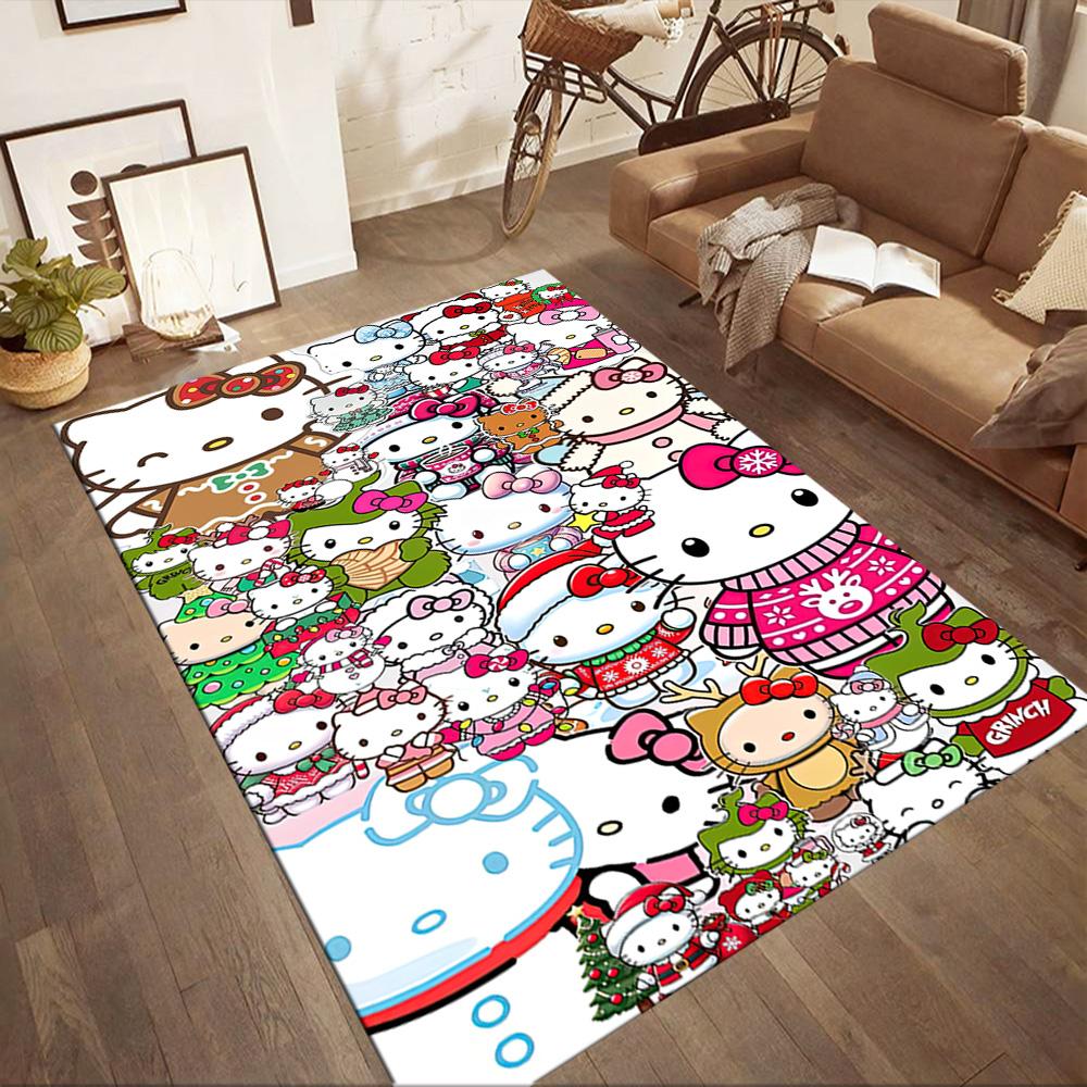 Hello Kitty Party Square rugs are a great choice for living rooms, bedrooms, home décor, and as gifts.