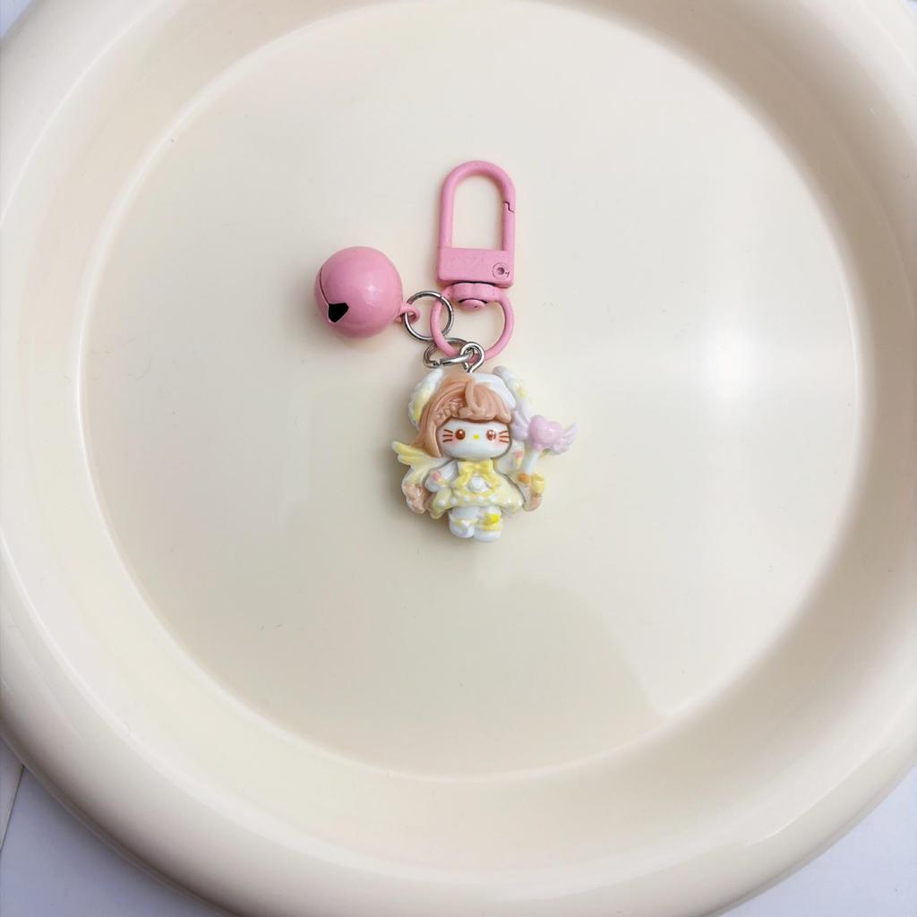 Adorable Cartoon Girl Keychain Bag Pendant - Cute Gift for Friends & Students
