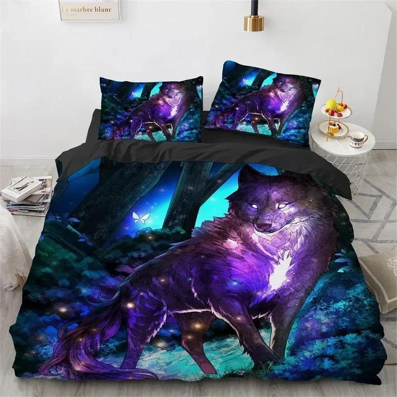 3D Wolf Fox Elk Wild Animals Bedding Set 3D Printed Suitable For Bedroom Duvet Cover Set With Pillowcases Kids Home Textile