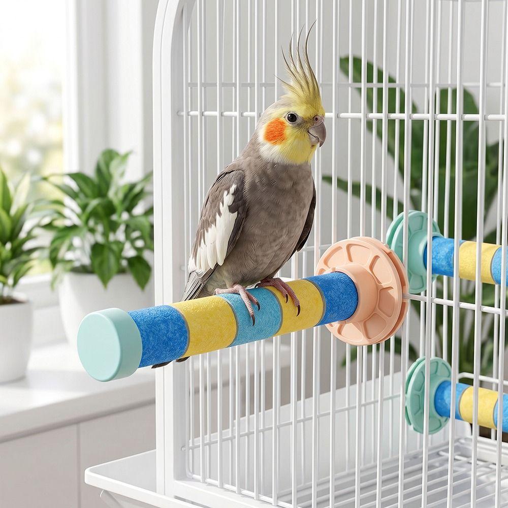 Wear-resistant Bird Teeth Chew Stick Frosted Perch Parrot Perching Station Bird Cage