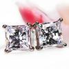 Silver CZ Stud Earrings Round Princess Cut Fashion Jewelry Women Accessories 925 Sterling Silver Ear Rings